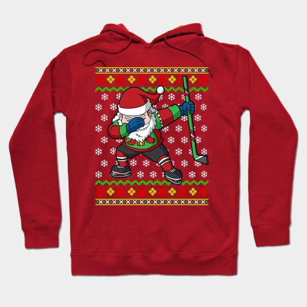 Ice Hockey Player Santa Claus Ugly Christmas Sweater Hoodie by E